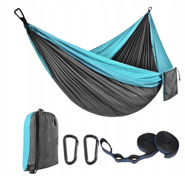 Hamak Ogrodowy Turystyczny Lekki Duży Dwuosobowy 300x200 CM 250KG XXL