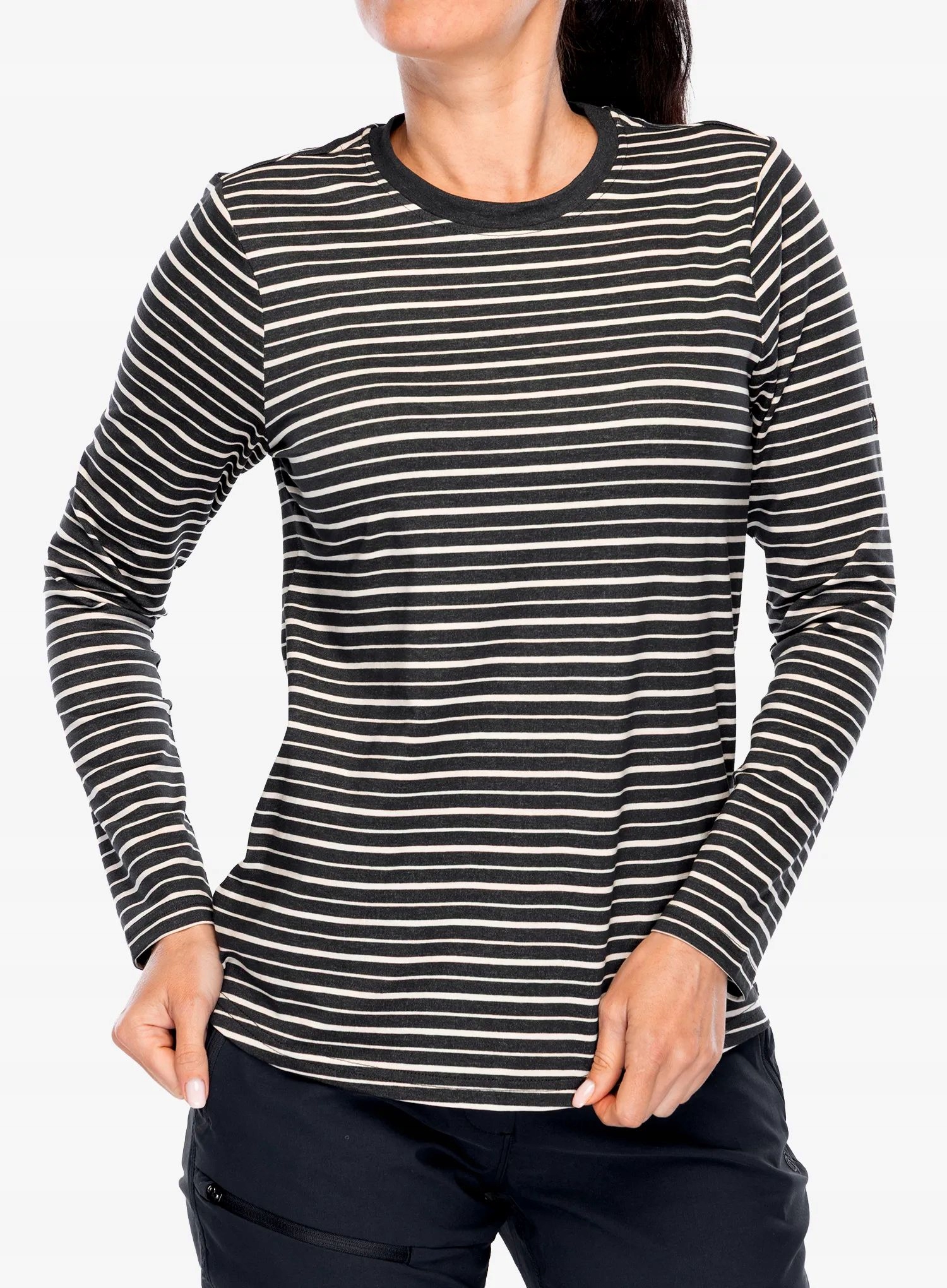 Dámské funkční triko s dlouhým rukávem Craghoppers NosiLife Akona Ls Top charcoal stripe, velikost 10 (s)