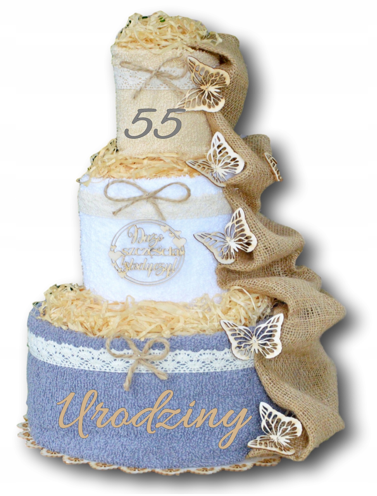 TORT Z RĘCZNIKÓW haft prezent na ślub rocznicę Nazwa tort