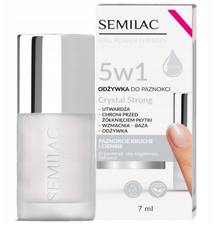 SEMILAC Odżywka do paznocki 5w1 Crystal Strong 7ml