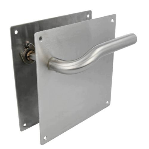 Klika na velkých čtvercových štítcích 180x180 mm Inox kartáčovaná