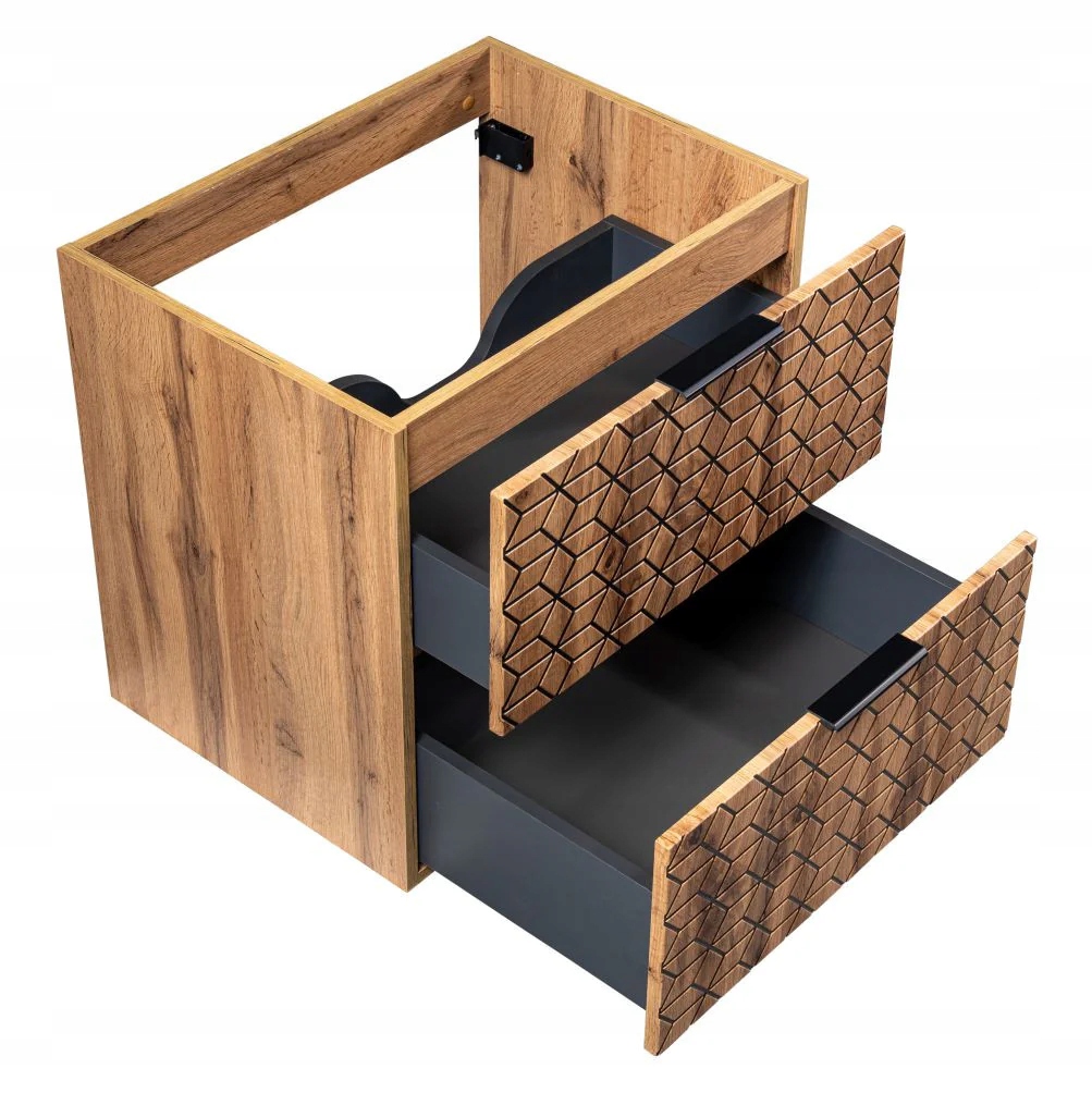 Szafka pod Umywalkę 60 cm Dąb Wotan Wisząca Loft DIAMOND WOTAN Nowoczesna Głębokość mebla 46 cm