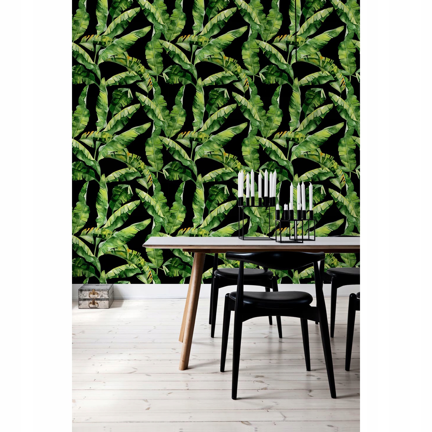 

Tapeta ścienna Ciemne tropikalne liście 250x250 cm
