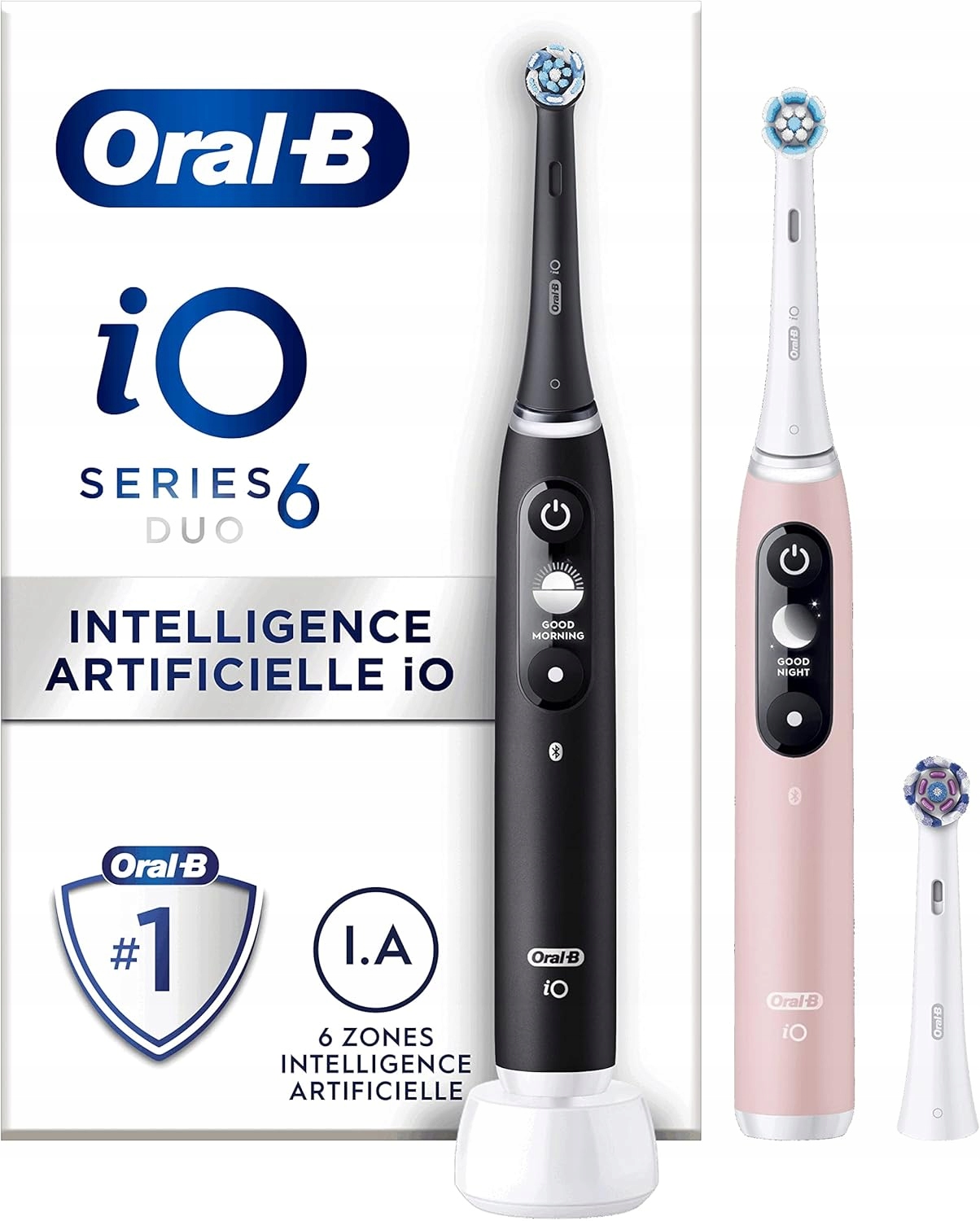 Oral-B iO 6 Duo Pack Czarna Różowa Szczoteczka Magnetyczna 2 Sztuki Zestaw