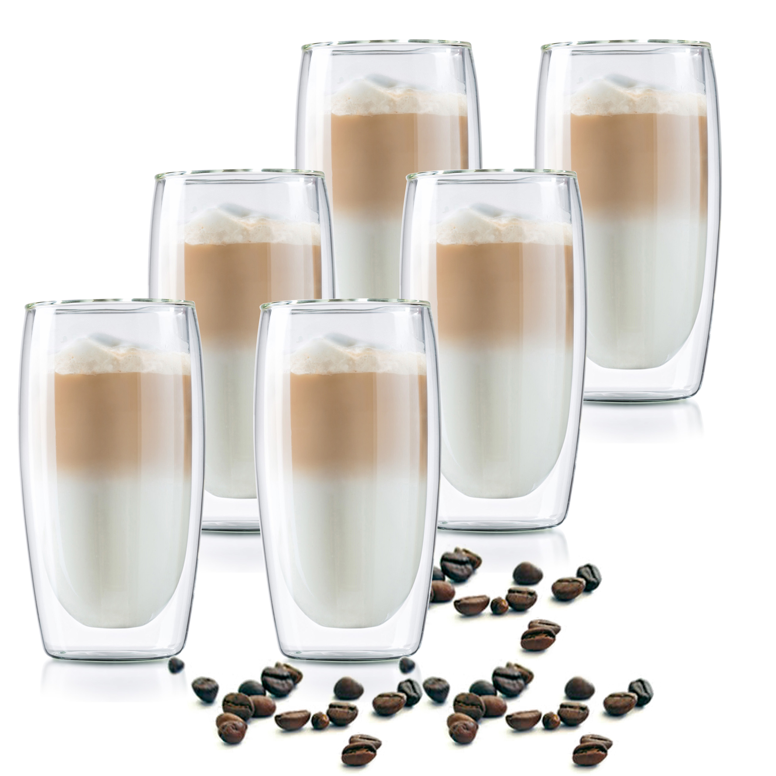 

Szklanki Termiczne 350ML Do Kawy Latte Zestaw 6SZT