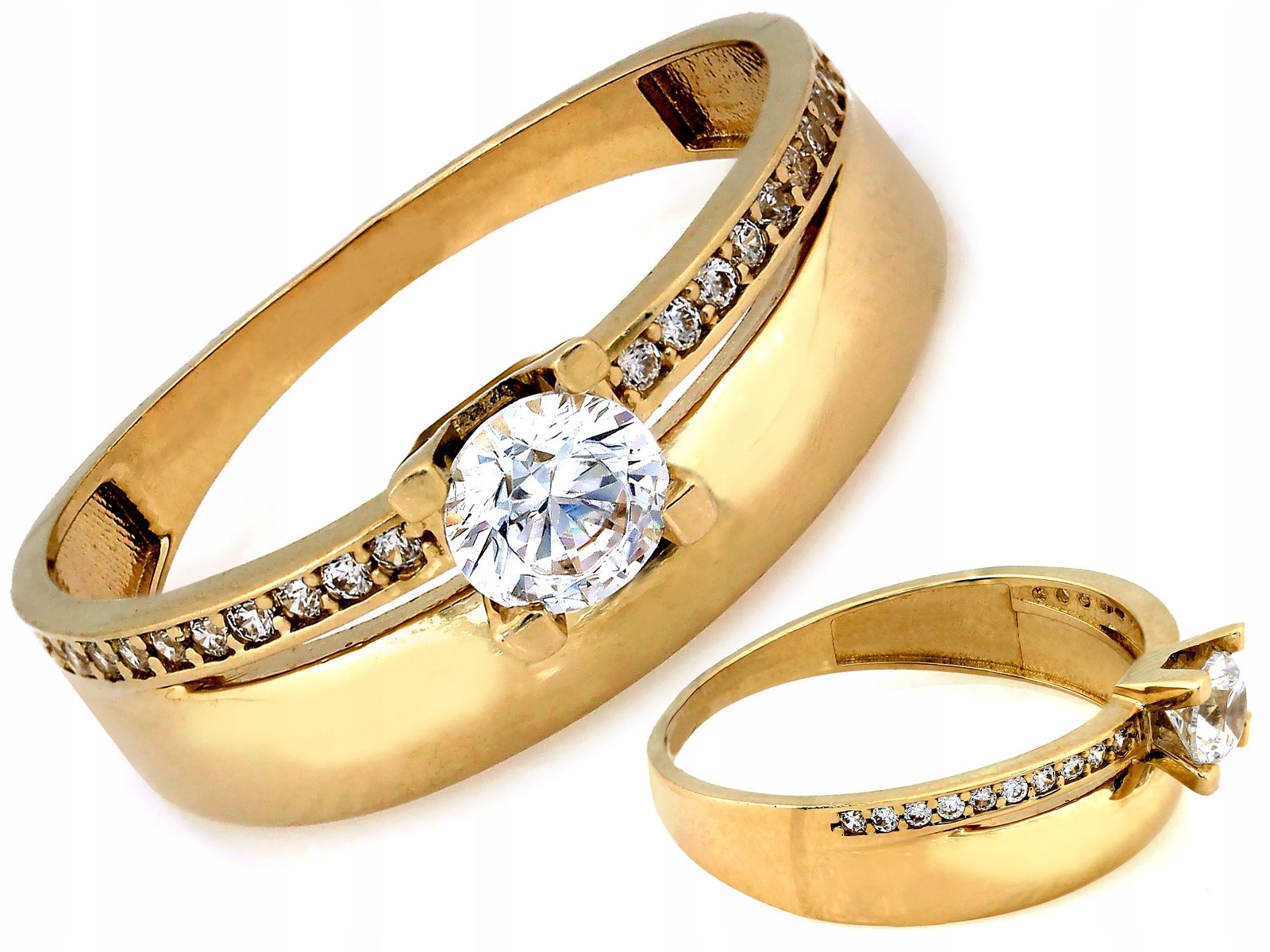 Dámský zlatý prstýnek 585 14k s kubickou zirkonií 2,50g r15 jako dárek pro ženu