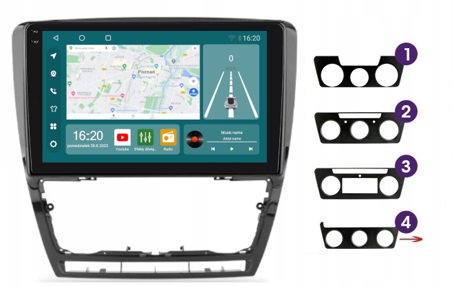 Navigační Rádio Carplay Android Škoda Octavia 2 2004-2013 256 Gb Sim