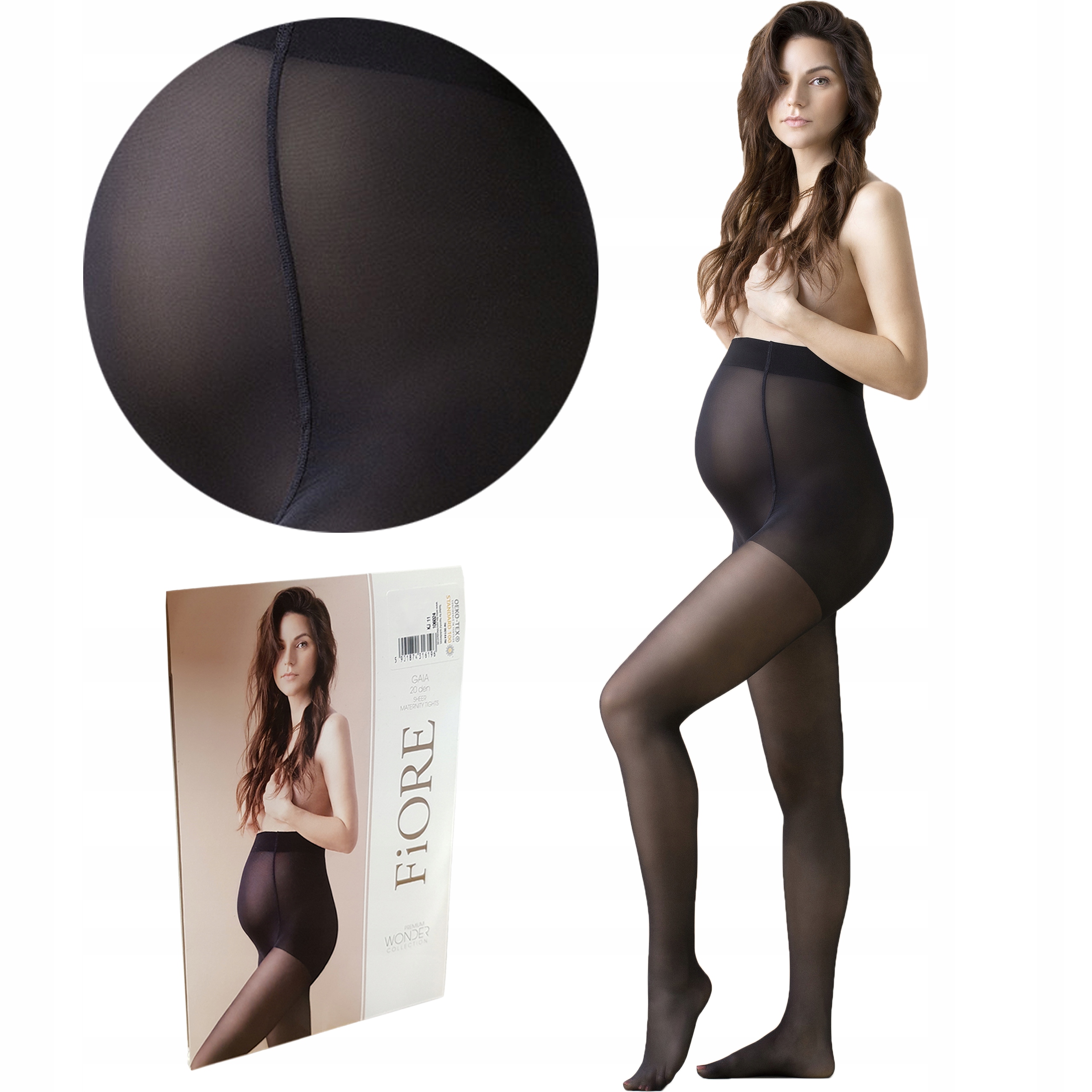 Fiore rajstopy ciążowe Gaia 20 den Czarne 2-S