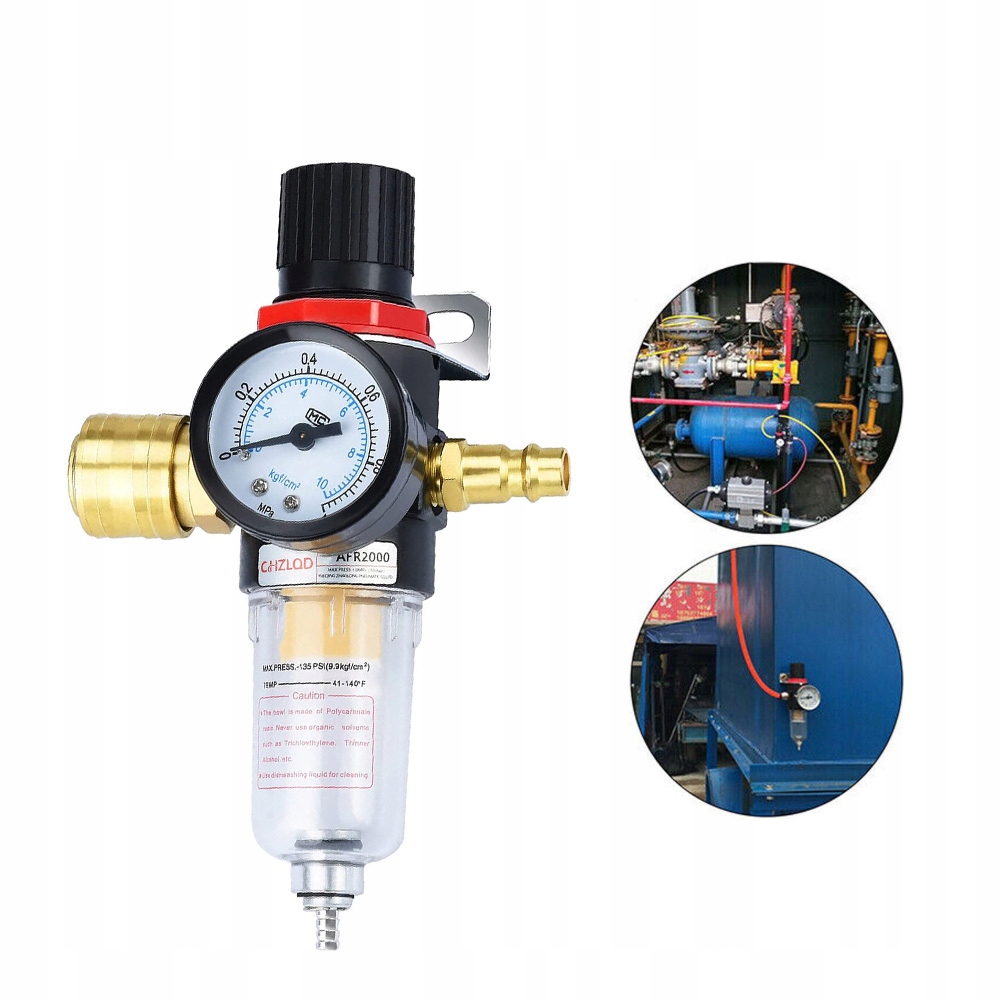 1/4" Reduktor ciśnienia Filtr sprężonego powietrza Regulator Kompresor