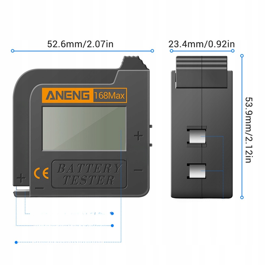 NARZĘDZIE DO SPRAWDZANIA BATERII, TESTER, NAPIĘCIE DOMOWE, PRZEMYSŁOWE Kolor czarny
