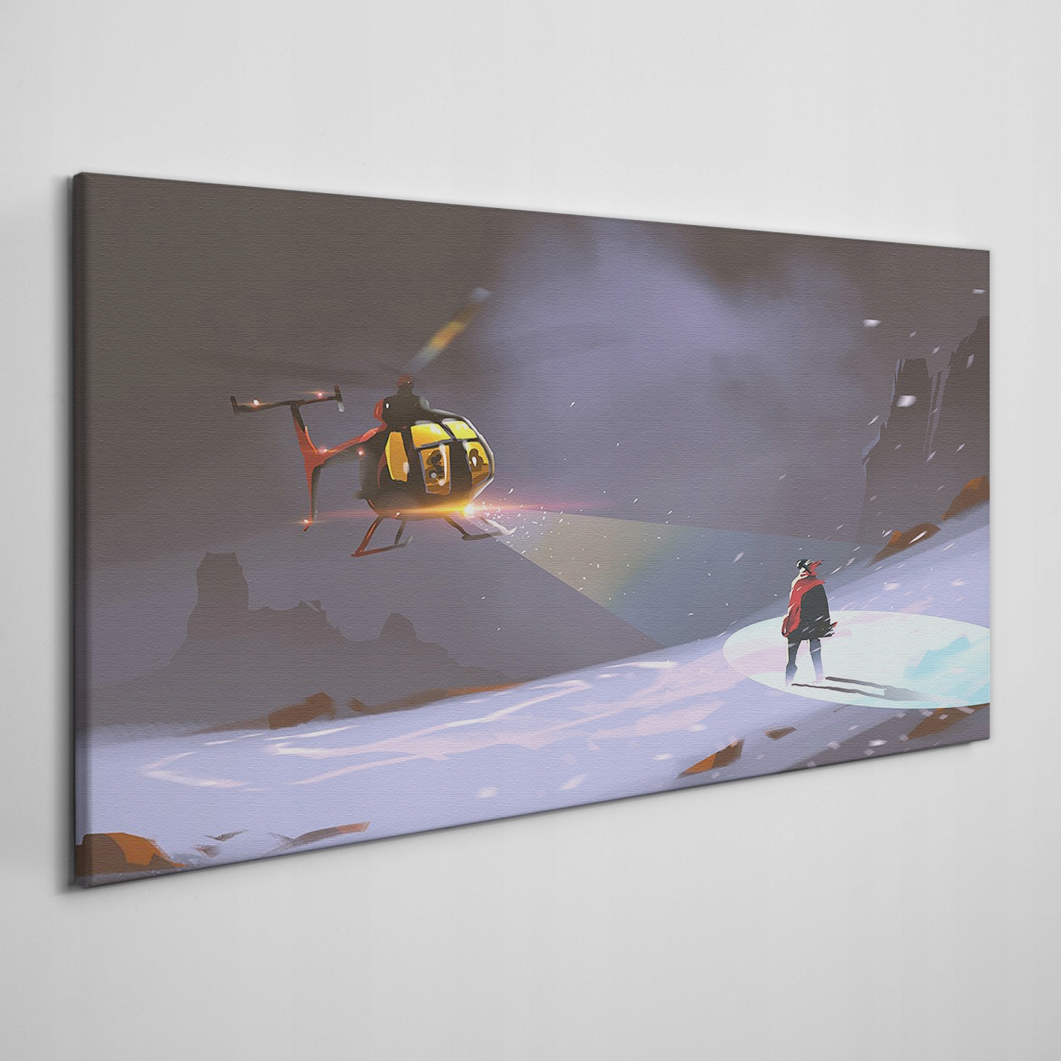 

Obraz na płótnie Góry śnieg helikopter 140x70 cm