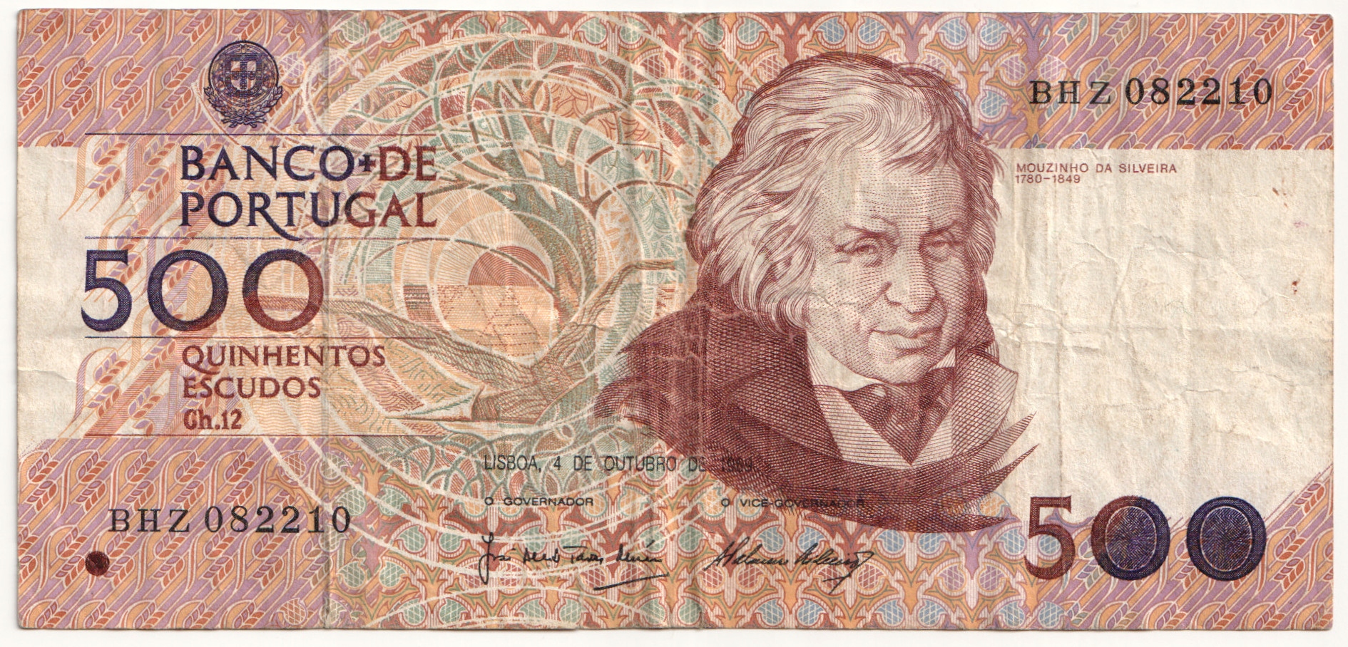 5.Portugalia, 500 Escudos 1989, P.180.c, St.3+