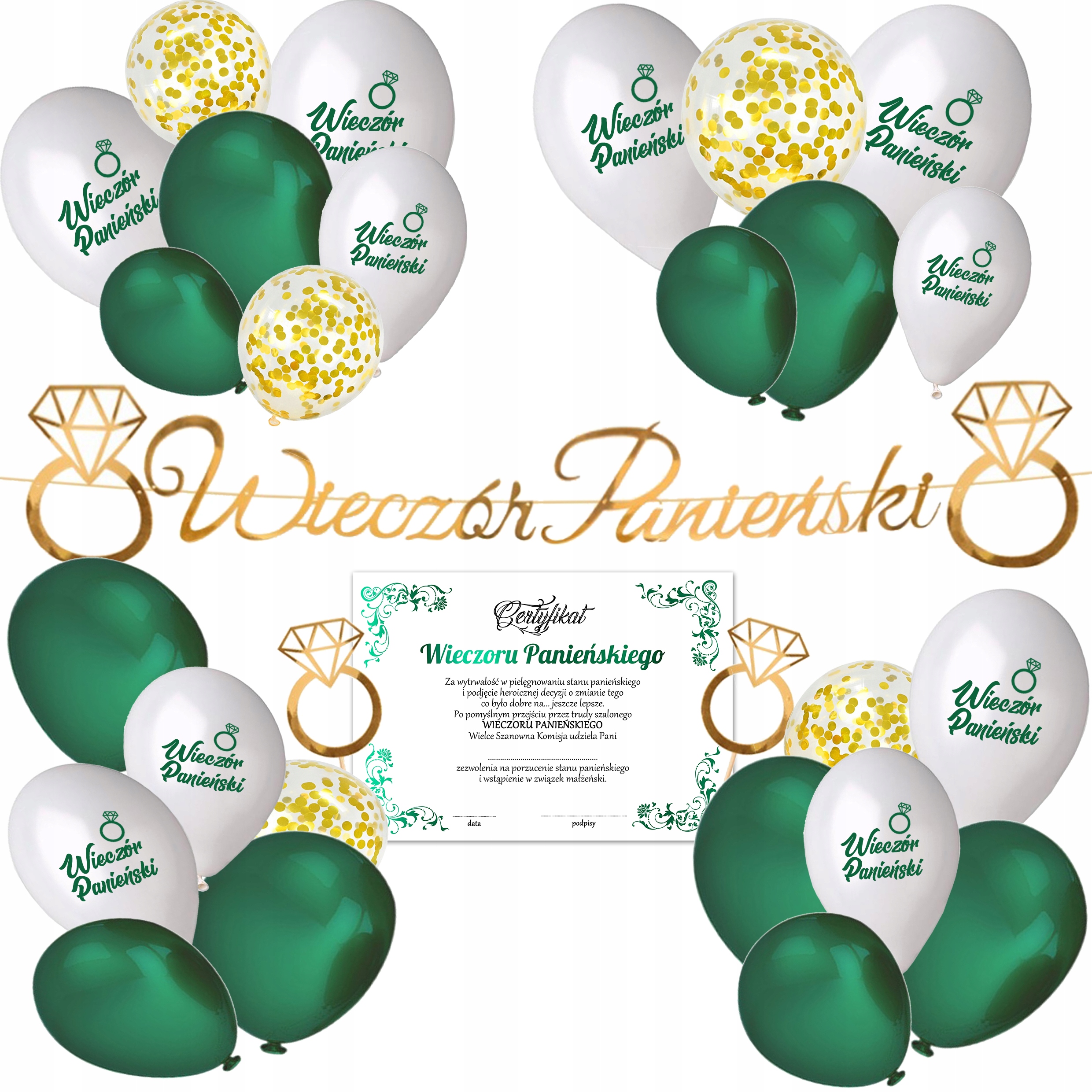 

Zestaw Balonów Zielony Topper Certyfikat Y3