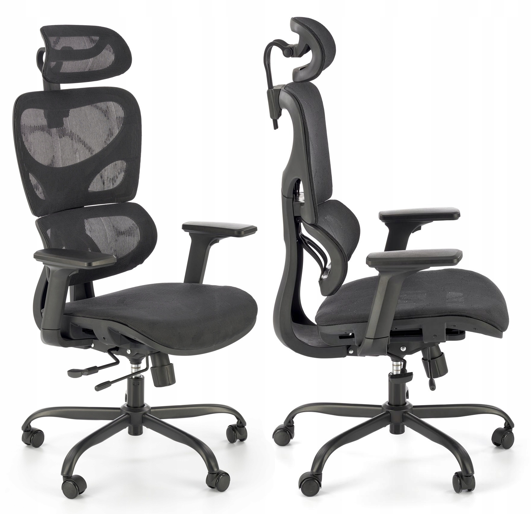 Ergonomiczne Krzesło Biurowe Obrotowe Gotard Czarne Halmar