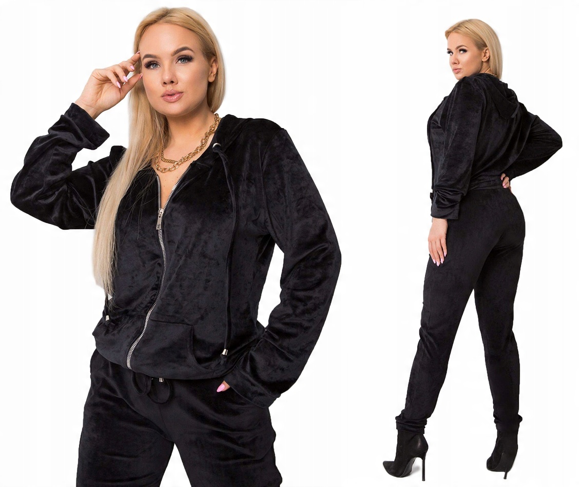 

Duże dresy Komplet welur Dres Big F59 czarny 4XL