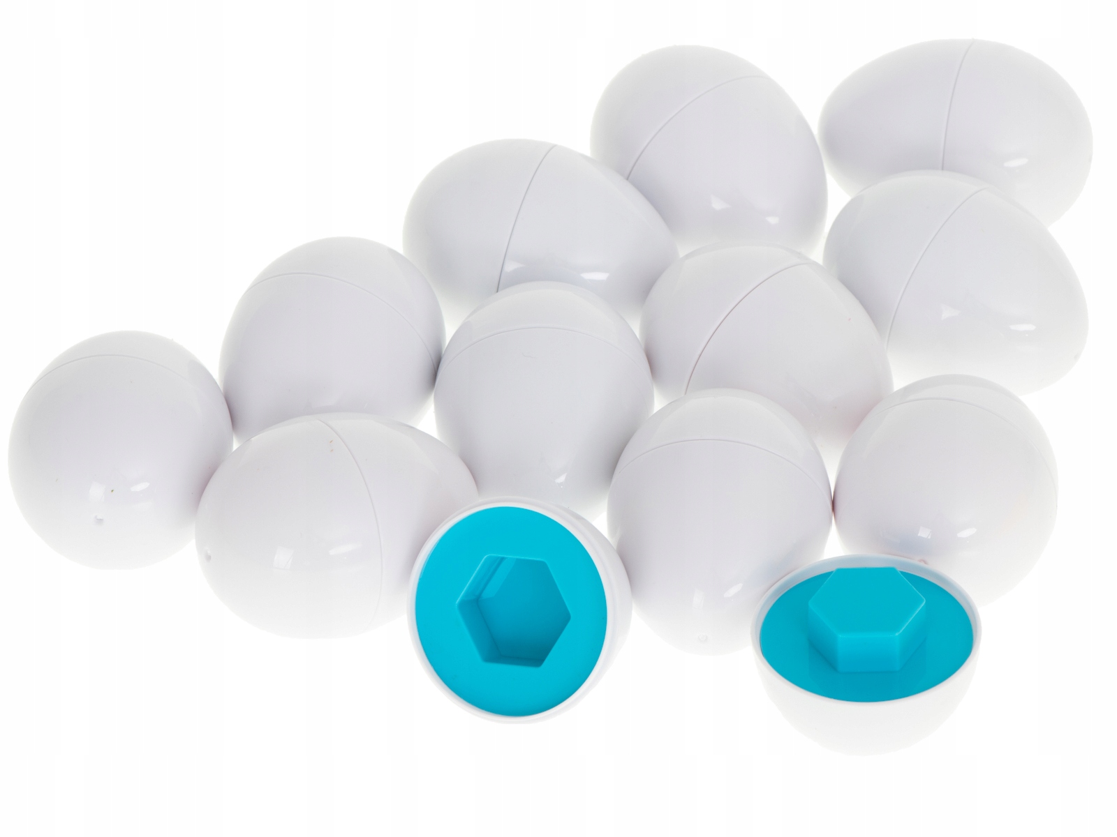 JAJKA DOPASUJ KSZTAŁY UKŁADANKA MONTESSORI EDUKACYJNA SORTER PUZZLE 12SZT. Materiał plastik