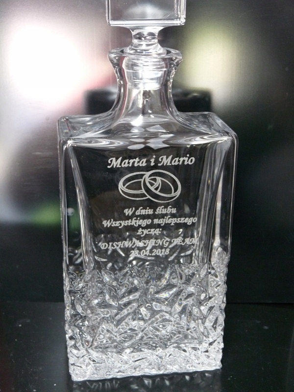 Kryształowa Karafka z GRAWEREM Prezent na Rocznicę Rodzaj karafka