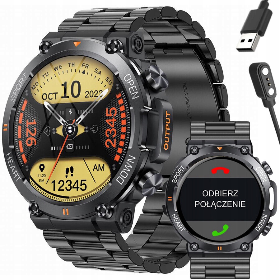 Pánsky Smartwatch Gravity GT7-2 Pro Uskutočňovanie Hovorov, Pulzný Oxymeter G