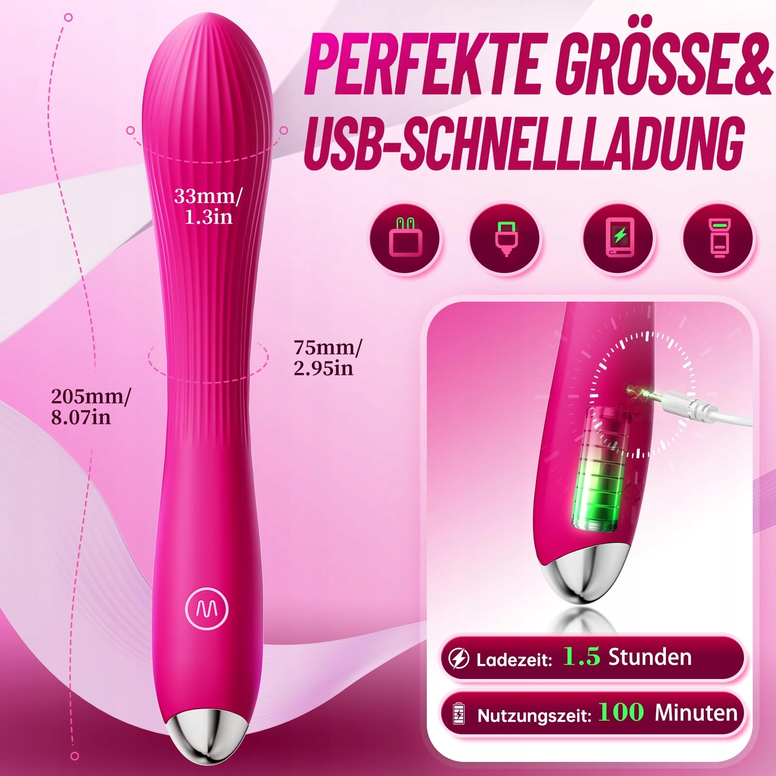 DILDO VIBRATOR Zabawka Erotyczna dla Kobiet G Punkt Wibracje Cicha — miniatura 6