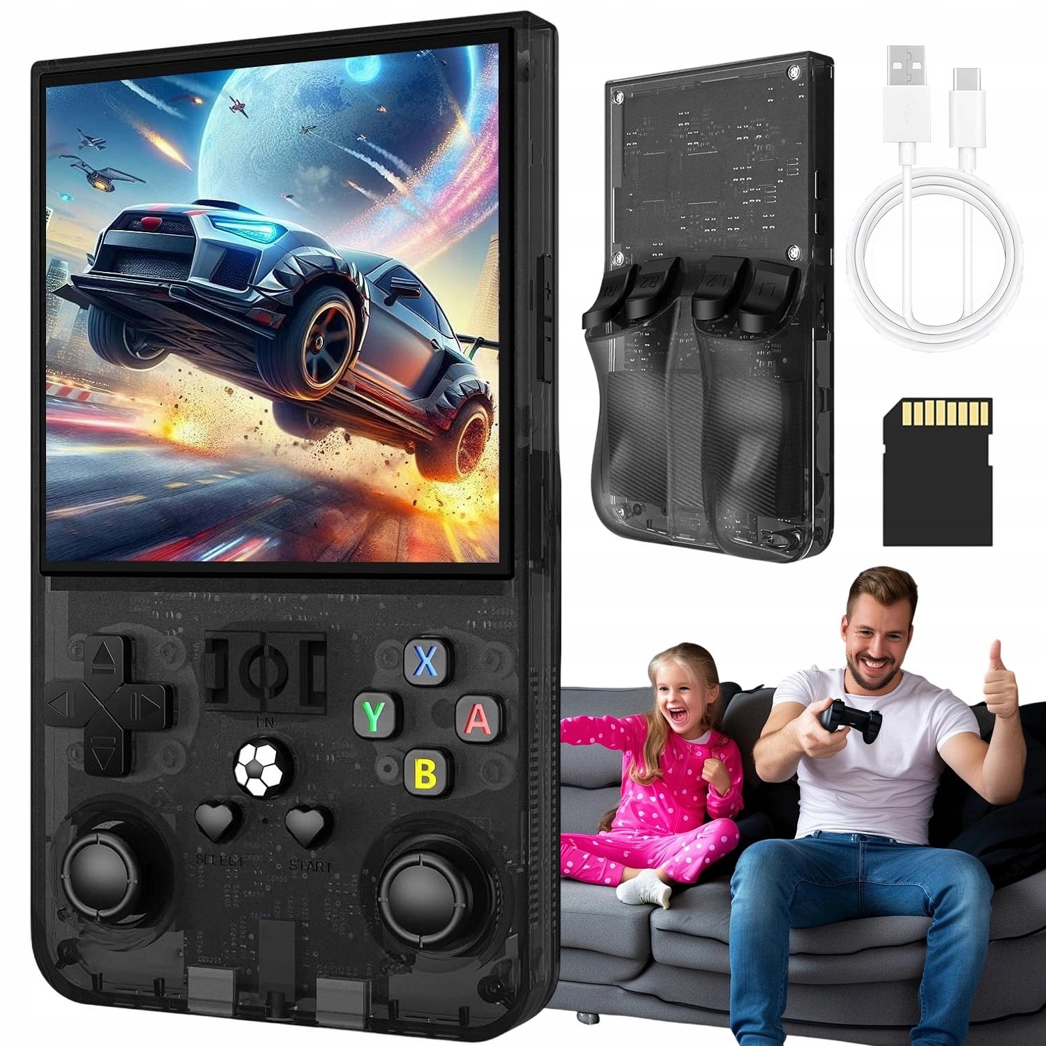 Przenośna Konsola Do Gier Retro 4 Cala 64GB Pamięć 18000 Gier W Zestawie