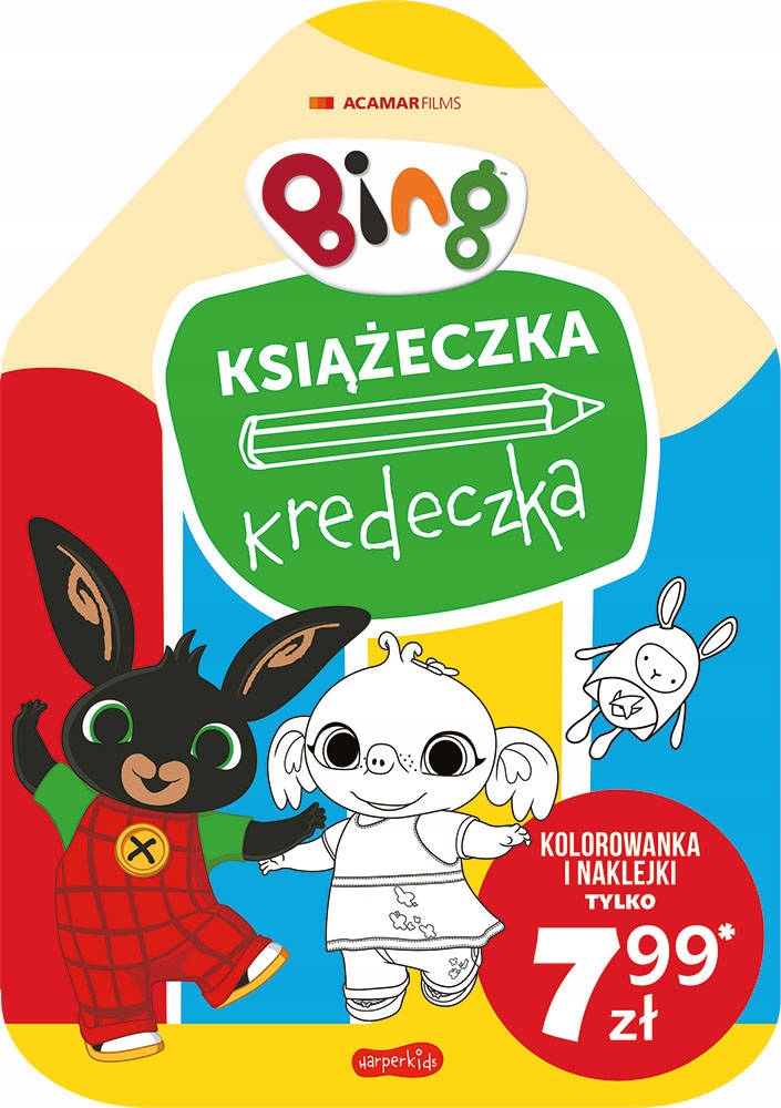 BING KSIĄŻECZKA KREDECZKA KOLOROWANKA Z NAKLEJKAMI