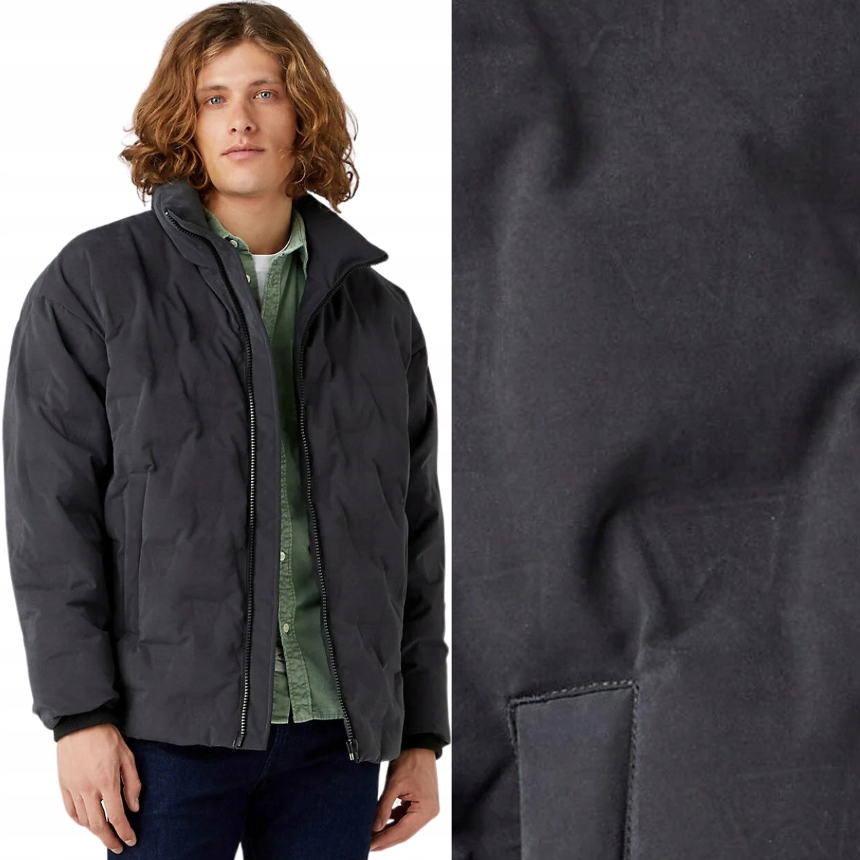 Wrangler Brand Down Puffer Faded Black černá péřová bunda kachní peří XL