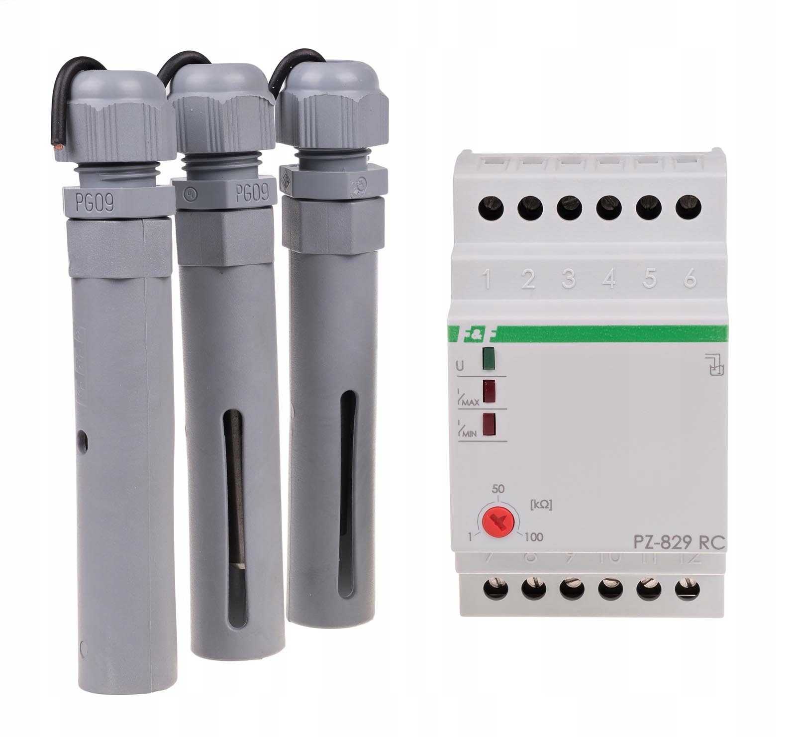 Relé na kontrolu hladiny kvapaliny 16A 2P s reguláciou citlivosti PZ-829RC