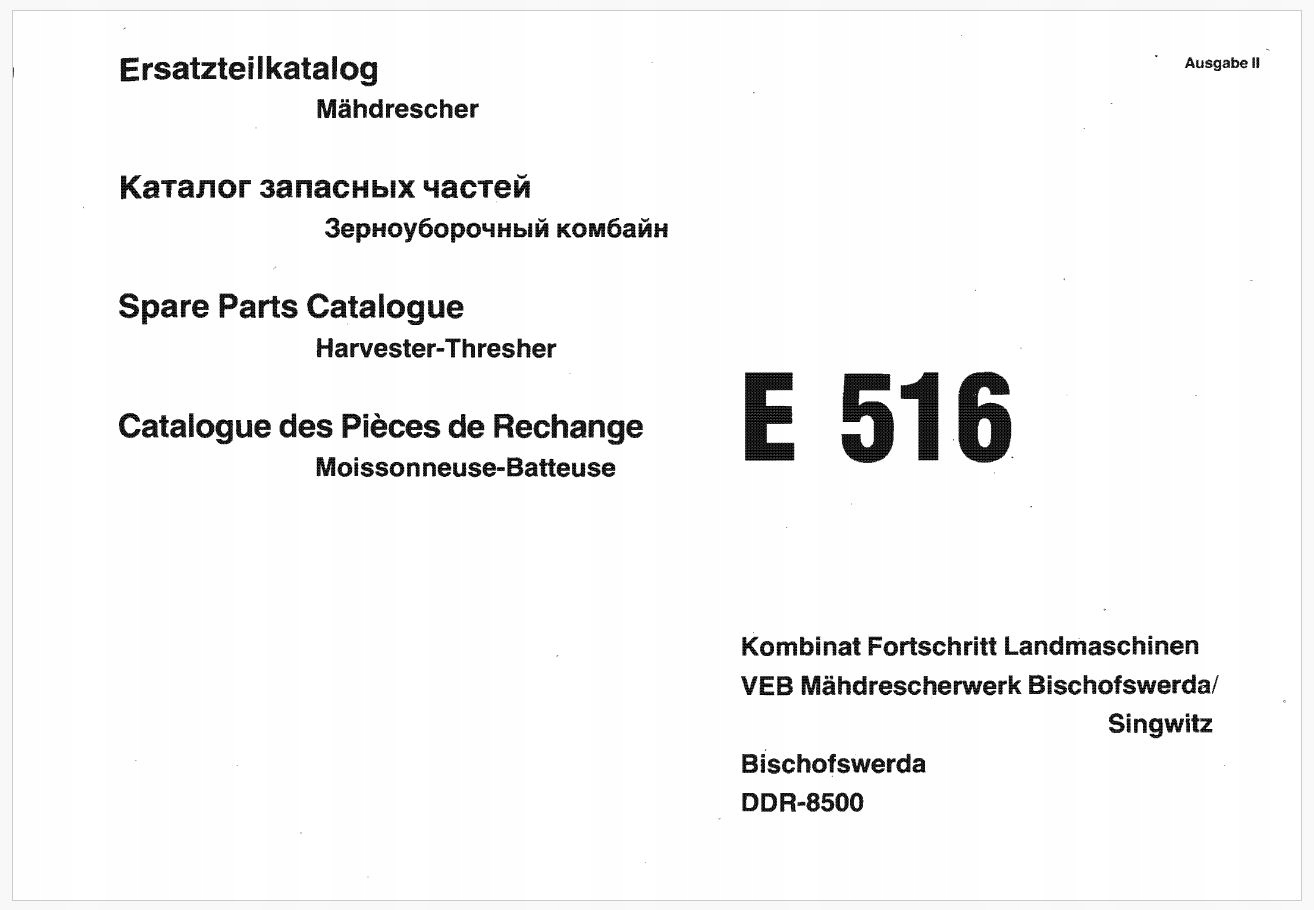 Katalog części Fortschritt E 516