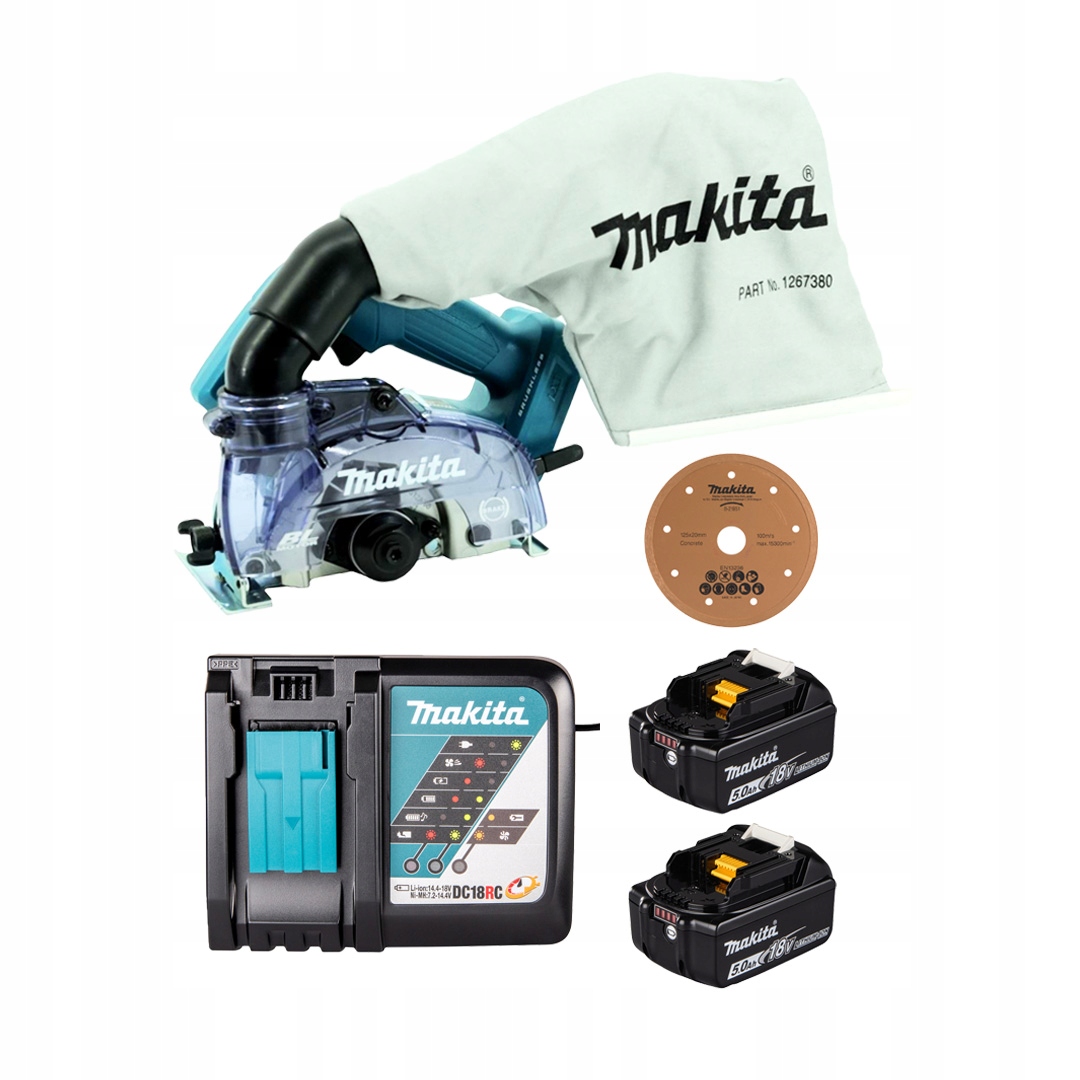 Řezačka na glazuru Makita DCC500RTE 125 mm 18 V Bl 2x5 Ah kotouč B-21951