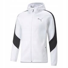 Pánská mikina s kapucí Puma -Evostripe Full-Zip velikost M bílá