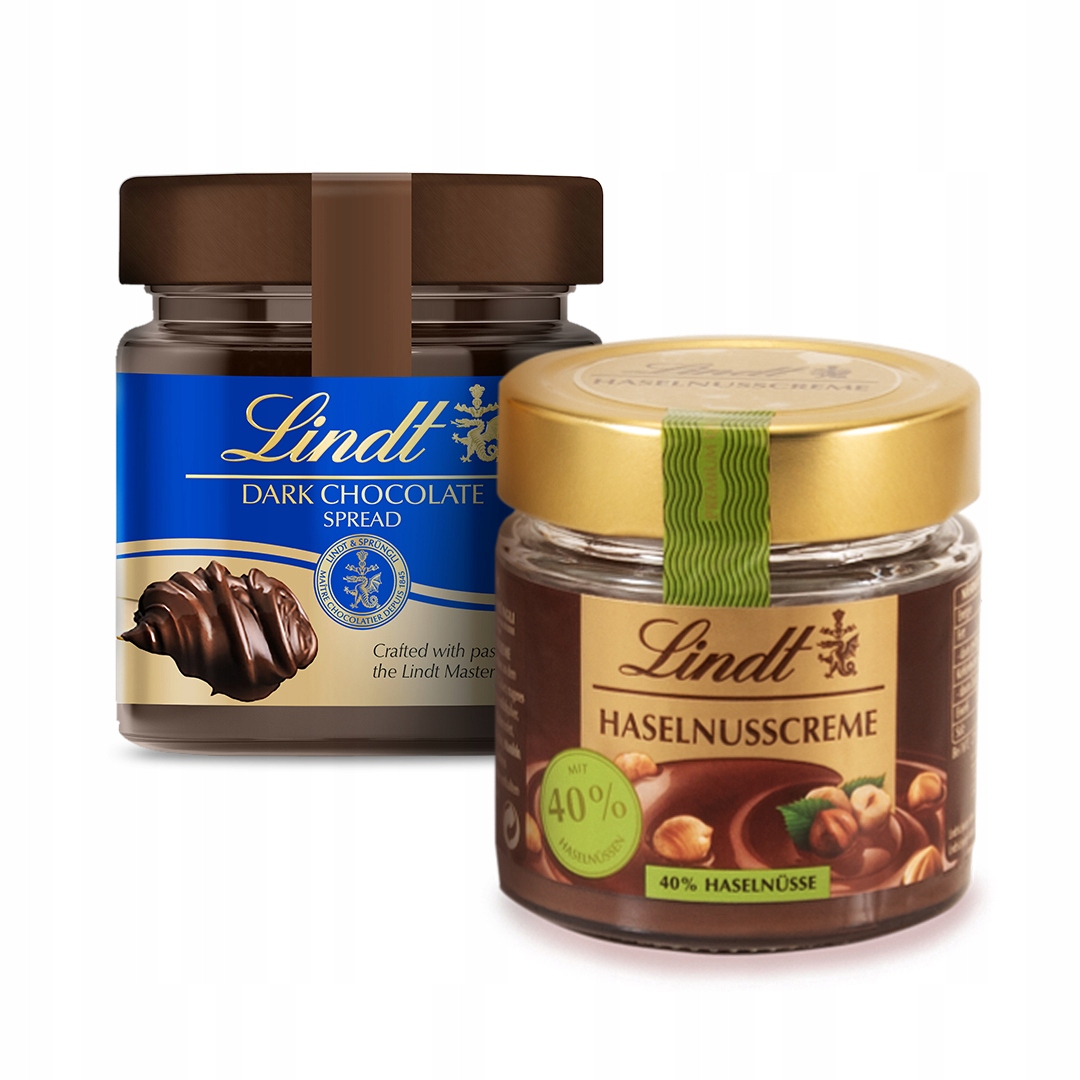 Lindt zestaw kremy do smarowania mix smaków gorzka czekolada i orzech 400g