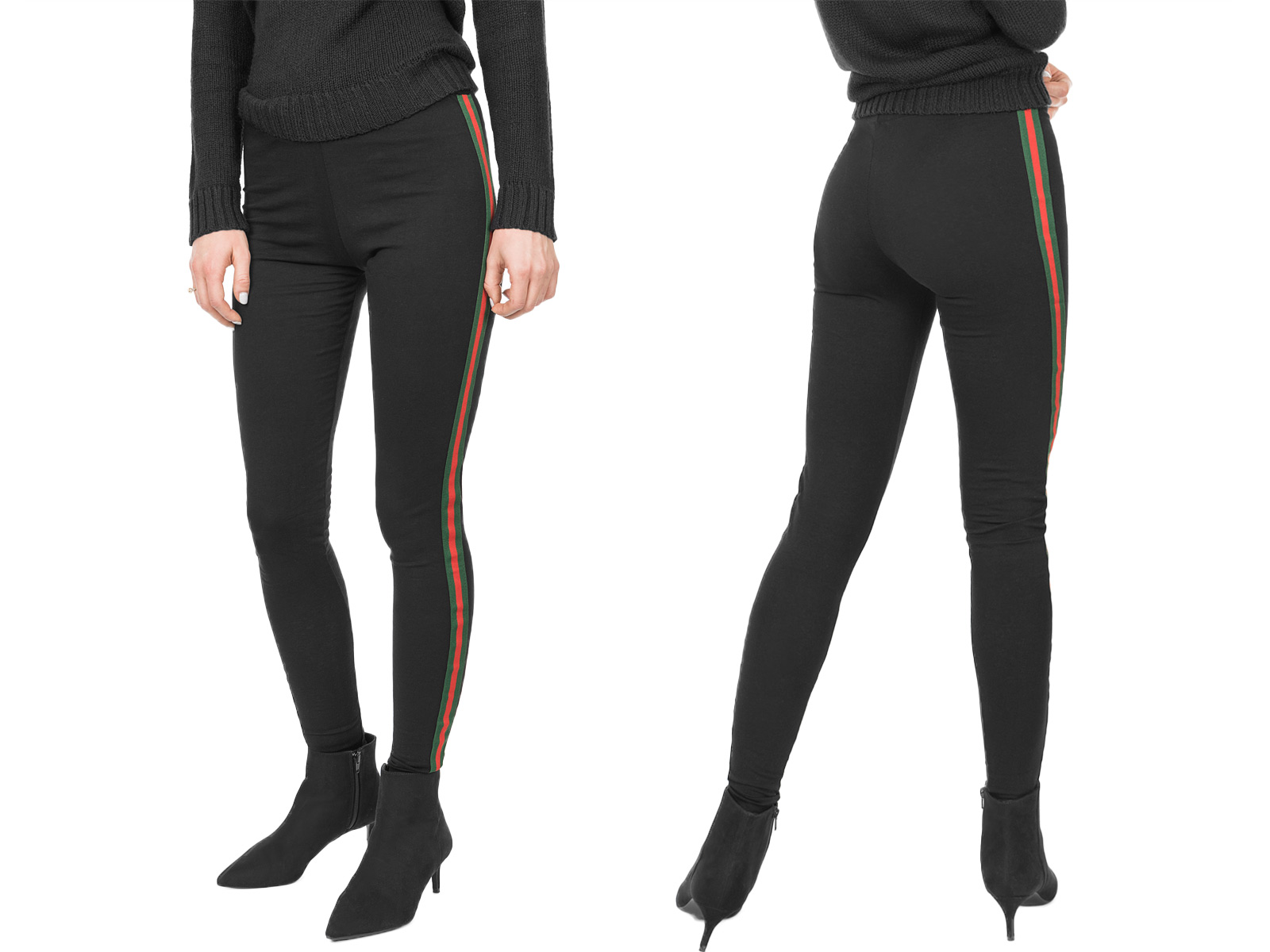 

Legginsy z Lampasami Getry Damskie Rurki 5001 L/2