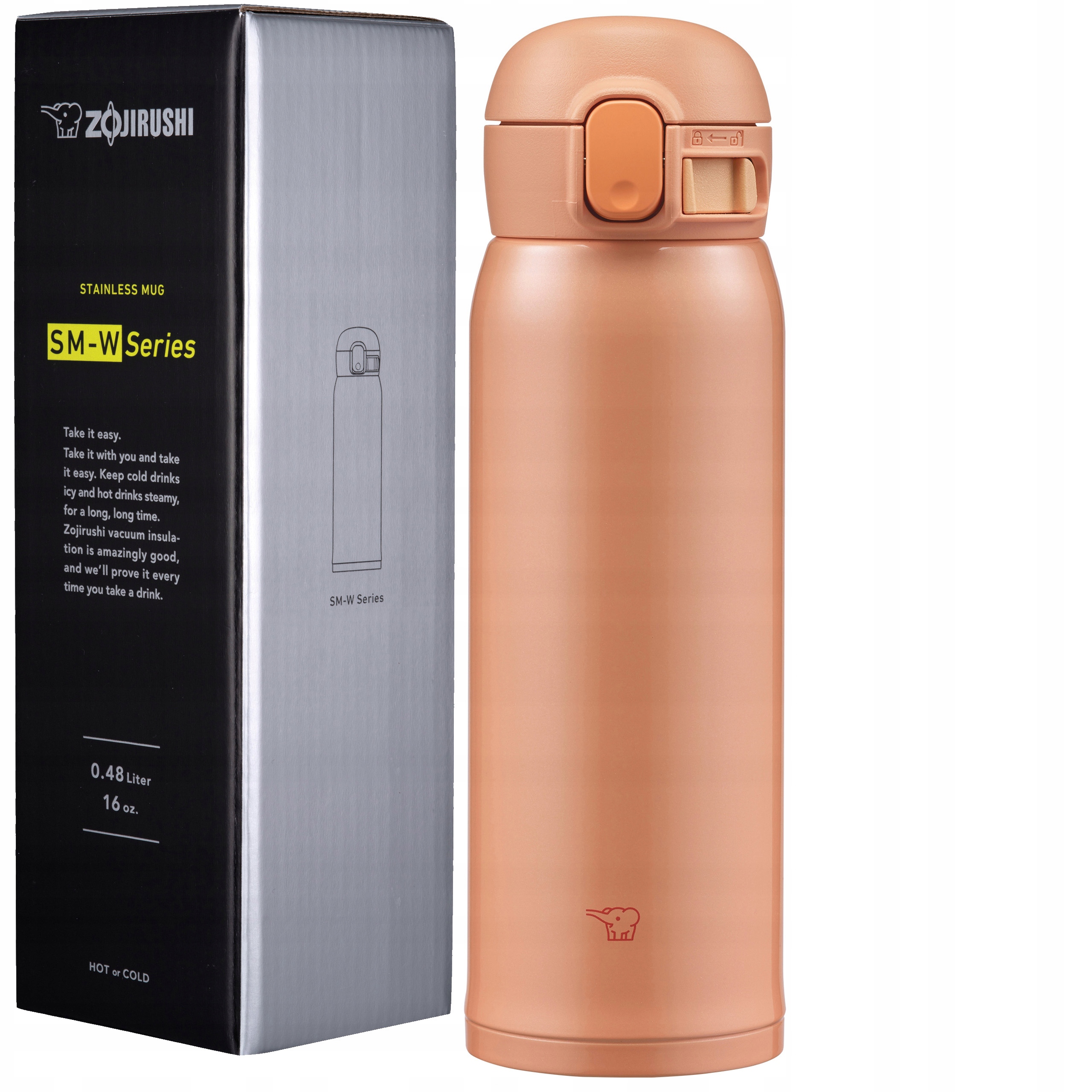 Termohrnek na čaj Zojirushi SM-WR48E-DP 0,48L oranžový japonský