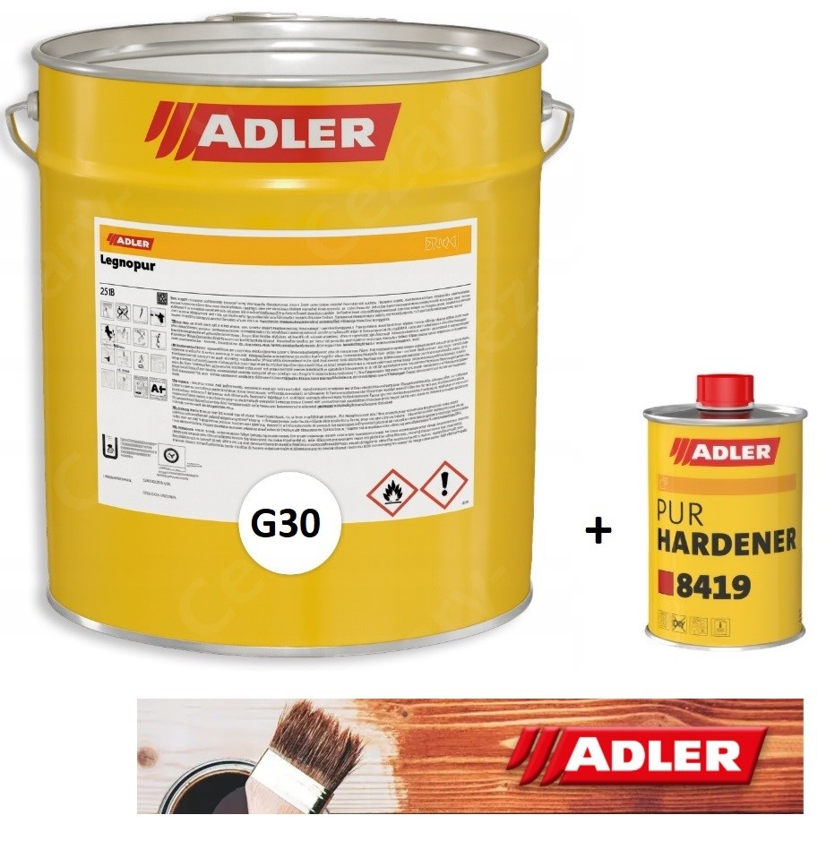 Zestaw Adler Lakier Aduro Legnopur 1 Kg G30+1 x utw. 8419 100 ml Mat