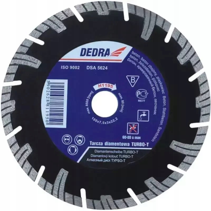 Diamantový kotouč na betonu Turbo-T 350 mm/25,4 Dedra