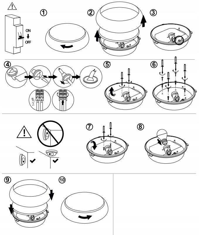 PLAFON LAMPA SUFITOWA OPRAWA 2xE27 POLIWĘGLAN IP44 Rodzaj gwintu E27