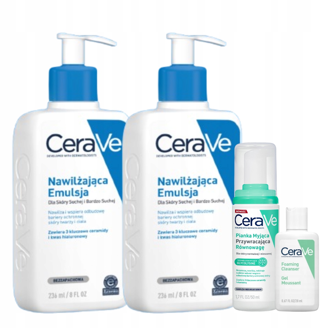 CeraVe Emulsja Nawilżająca Skóra Sucha i Bardzo Sucha Twarz Ciało 236ml x2