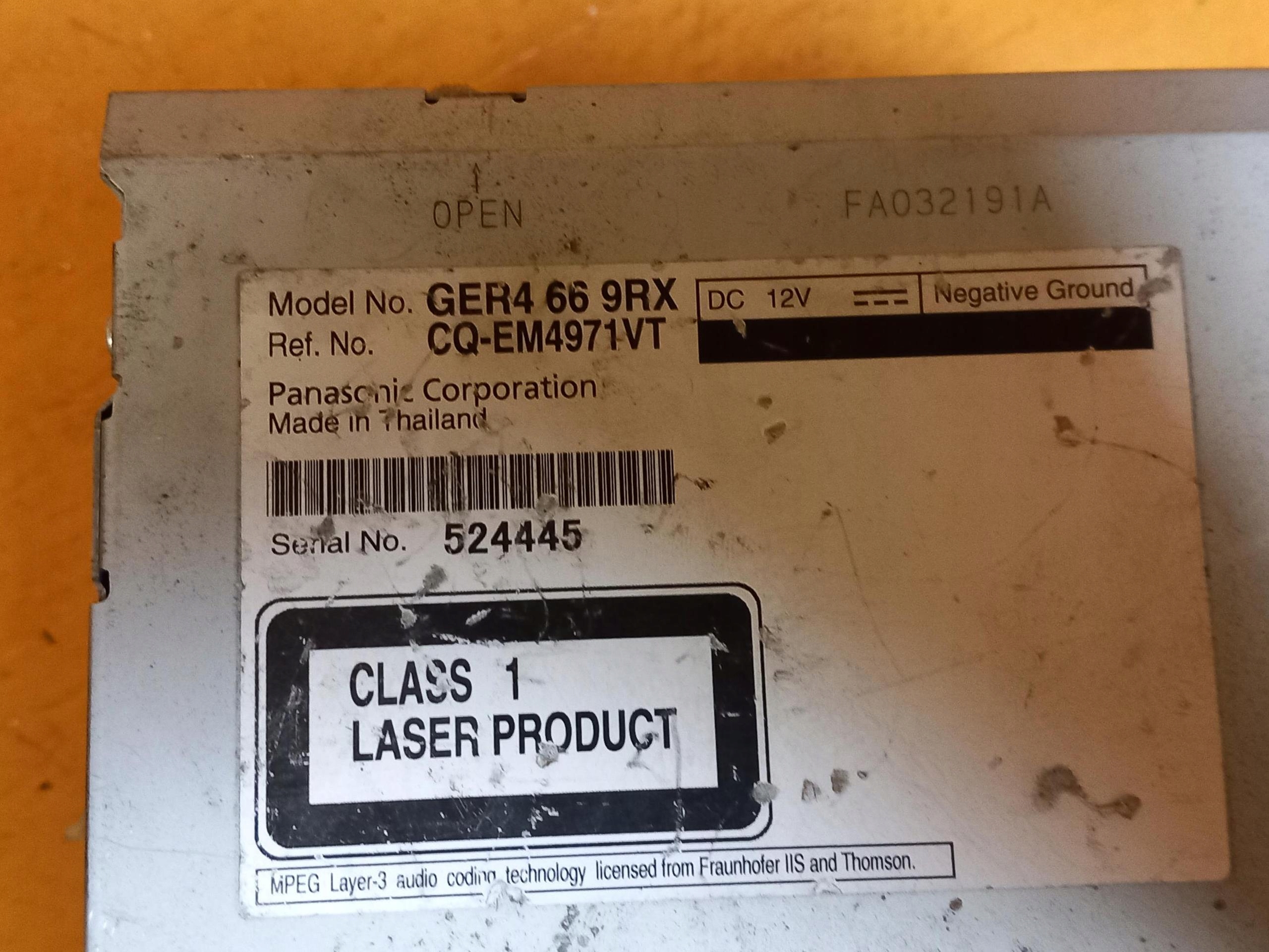 RADIO CD MP3 MAZDA 6 II GH CQ-EM4971VT 06-12