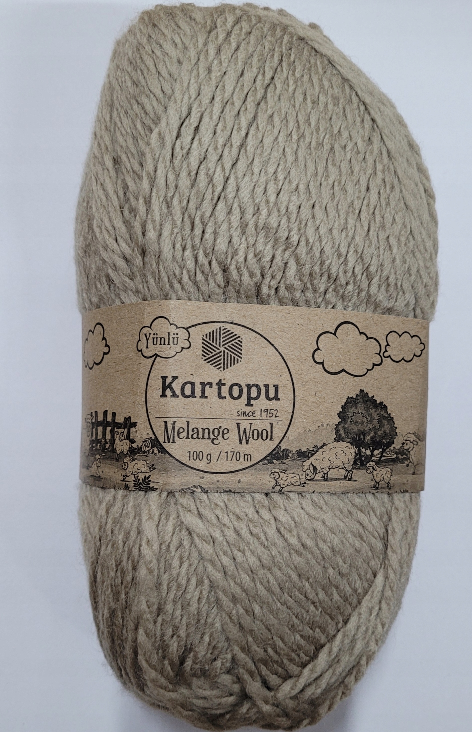 Włóczka Wełna Kartopu Melange Wool K880 Beż