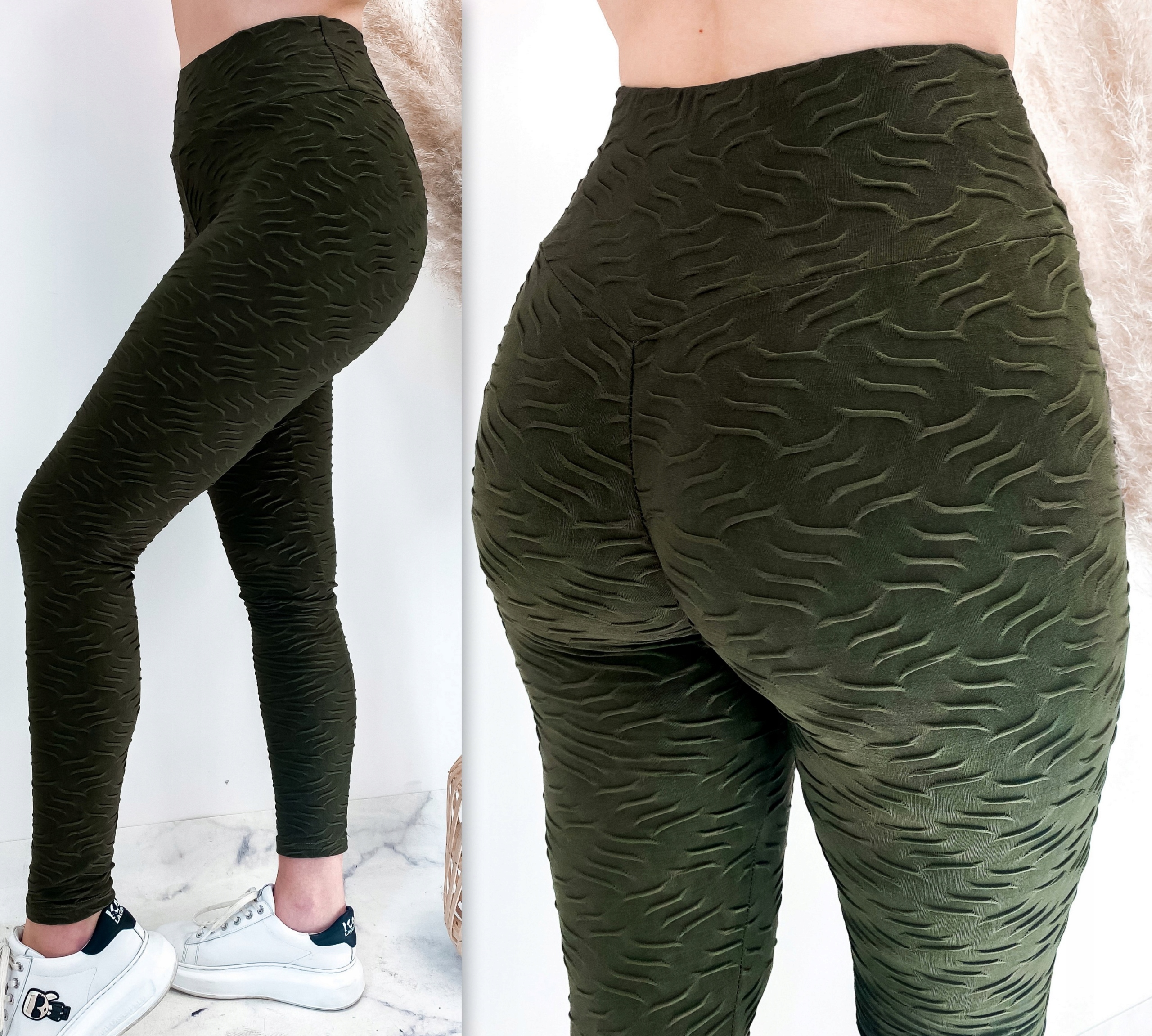 Legginsy KARBOWANE damskie antycellulitowe L/XL Marka inna