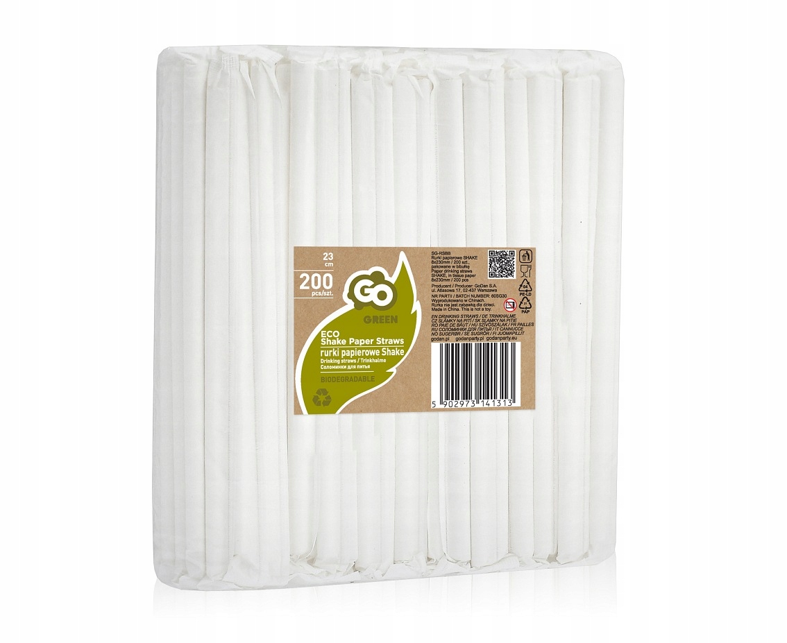 

Słomki papierowe pojedynczo pakowane Godan GoGreen