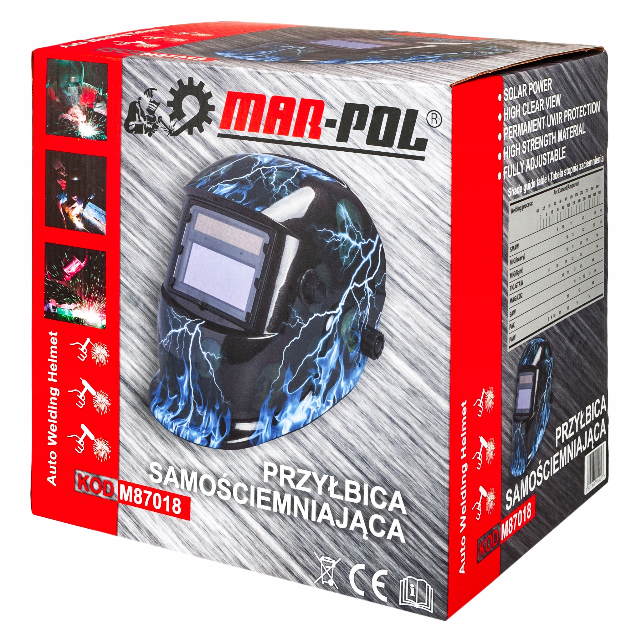 MASKA SPAWALNICZA PRZYŁBICA SAMOŚCIEMNIAJĄCA FILTR Rodzaj przyłbica