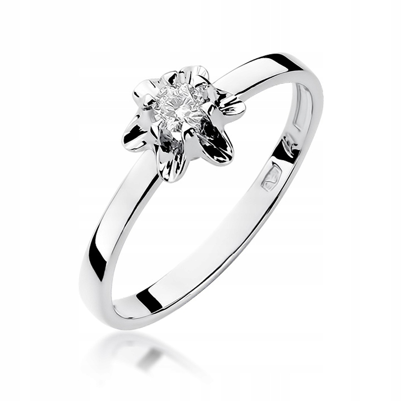 

Pierścionek Zaręczynowy Białe Złoto Brylant Grawer