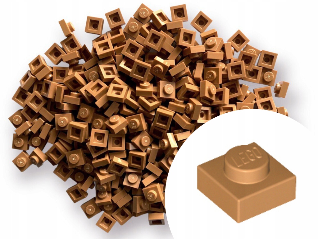 

Lego 3024 Plate Płytka 1X1 Medium Nougat 100 sztuk
