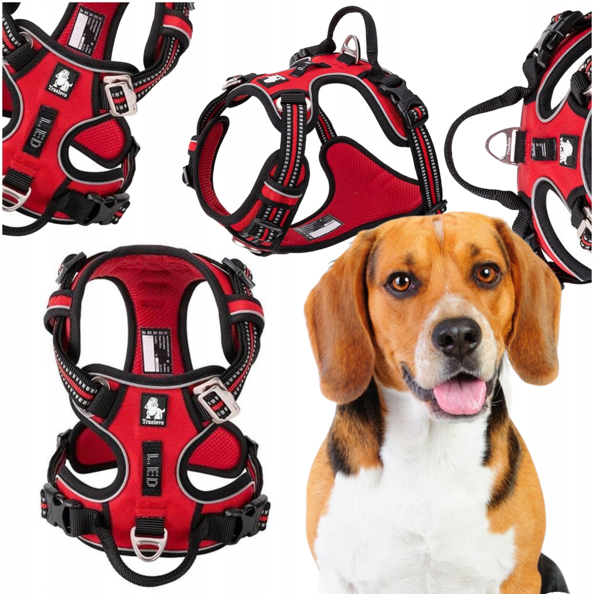Levně Nastavitelné Postroje Pro Psa Truelove Front Line Premium Červeno-černé M
