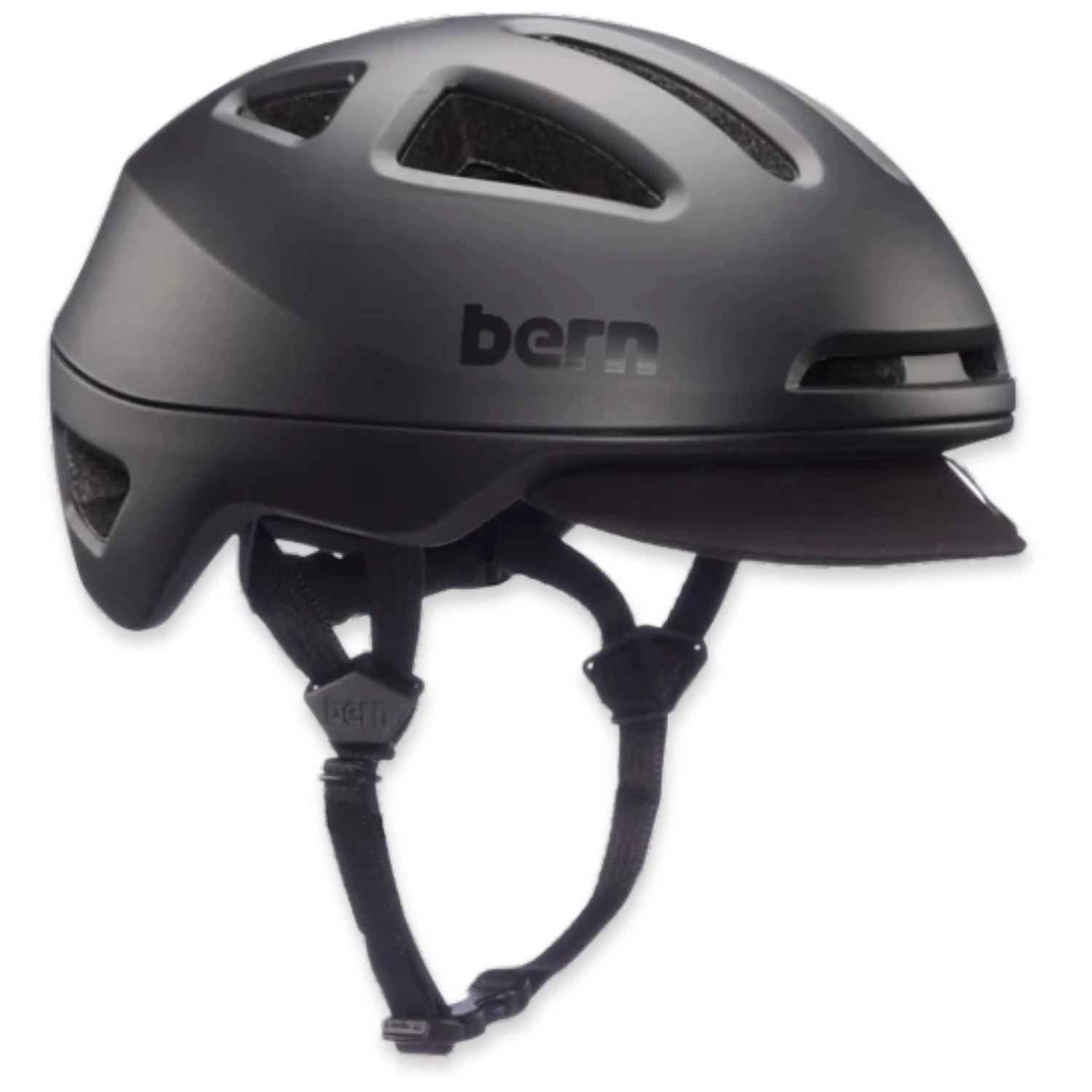 Městská cyklistická přilba Bern Major Mips s kšiltem, černá, vel.