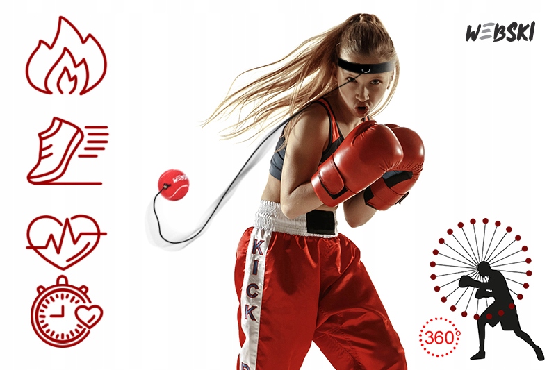 PIŁKA REFLEKSOWA BOKSERSKA PIŁECZKA TRENINGÓWKA REFLEKSÓWKA NA CZOŁO GŁOWĘ Kolor dominujący czarny