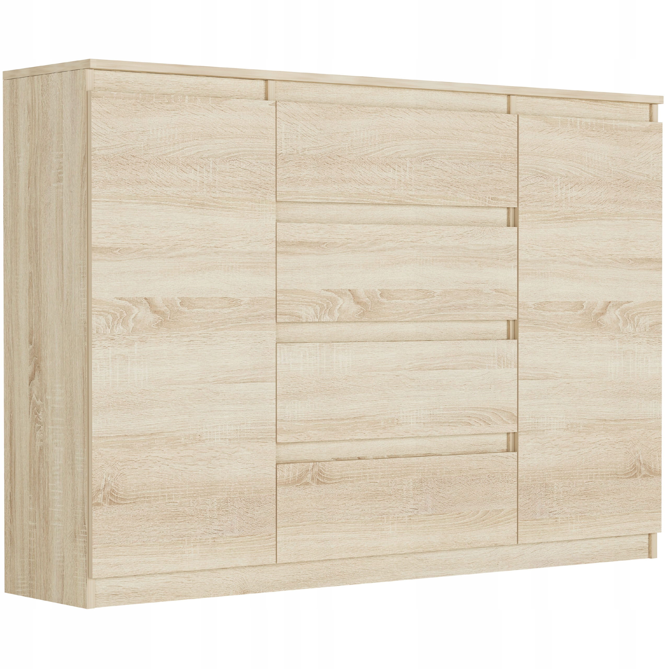 Módní Komoda 140 Skříňka 4 Zásuvky 2 Police R-140-S4 Sonoma