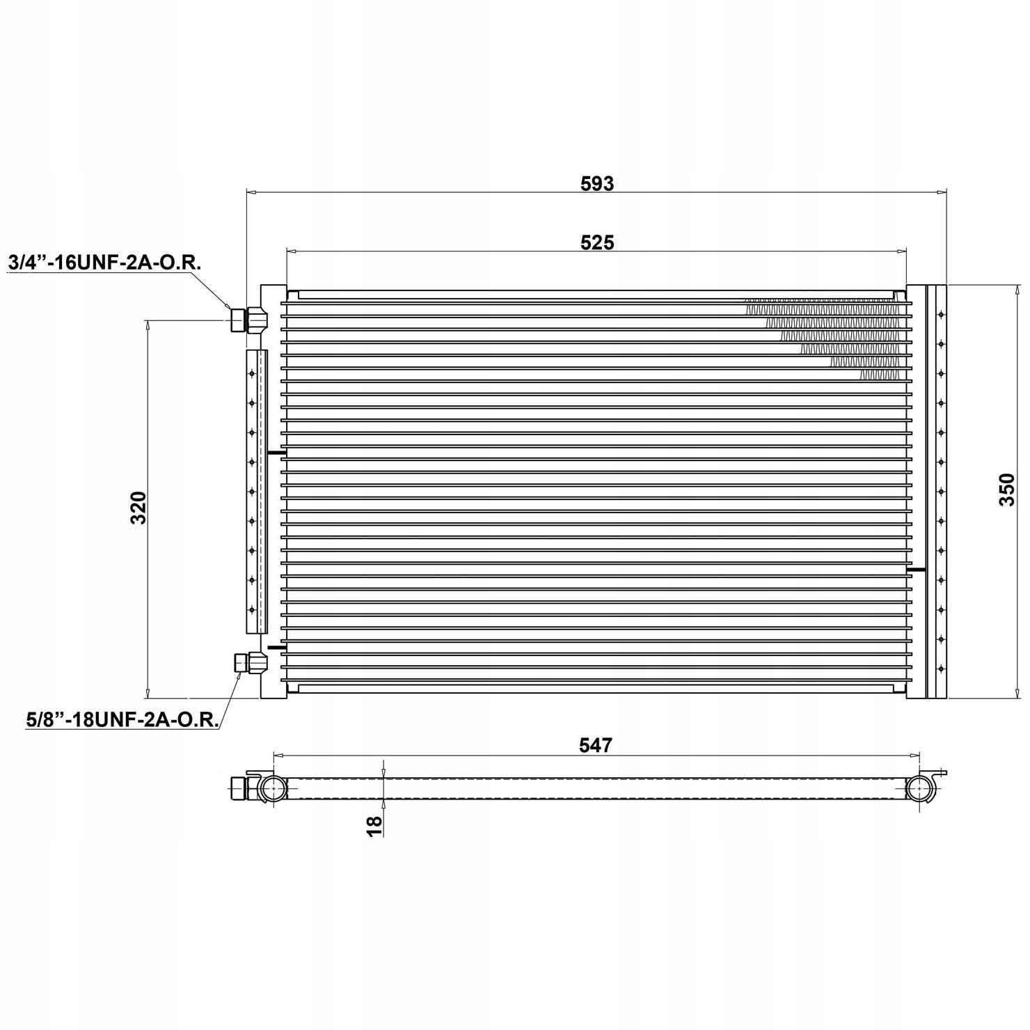 CHŁODNICA SKRAPLACZ UNIWERSALNY 525/350/19 mm 3CND515 Typ samochodu 4x4/SUV Autobusy Niezdefiniowany Samochody ciężarowe Samochody dostawcze Samochody kempingowe Samochody osobowe