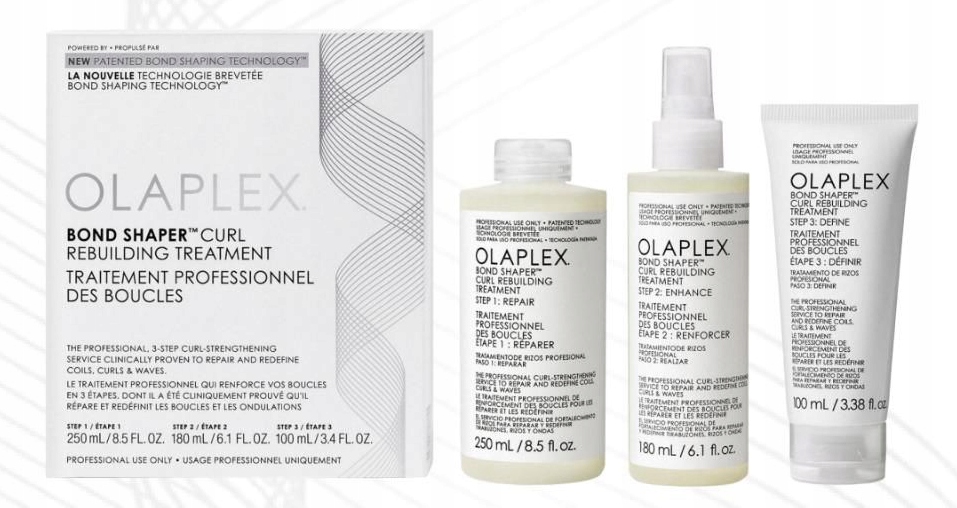 Olaplex Bond Shaper sada pro kudrnaté vlasy ve 3 krocích